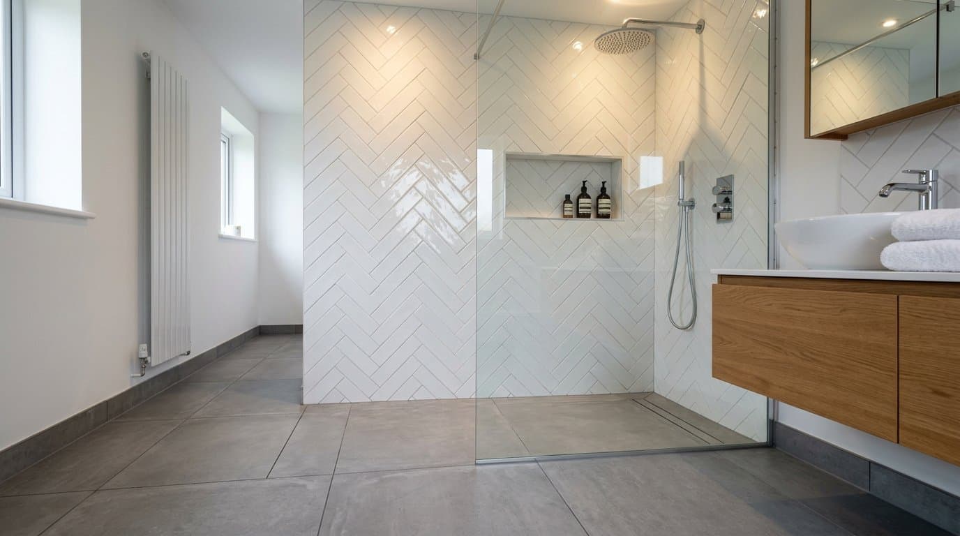 Freshly tiled kitchen